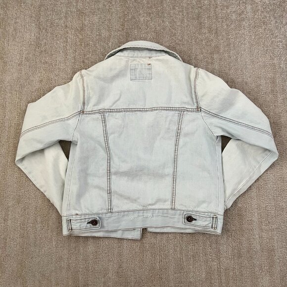 3 for $6 Forever 21 Distressed Blue Cotton Denim Jean Jacket S - Picture 4 of 12